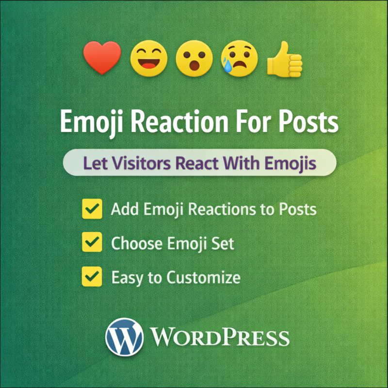 Emoji Reaction For Posts. Let Visitors React With Emojis