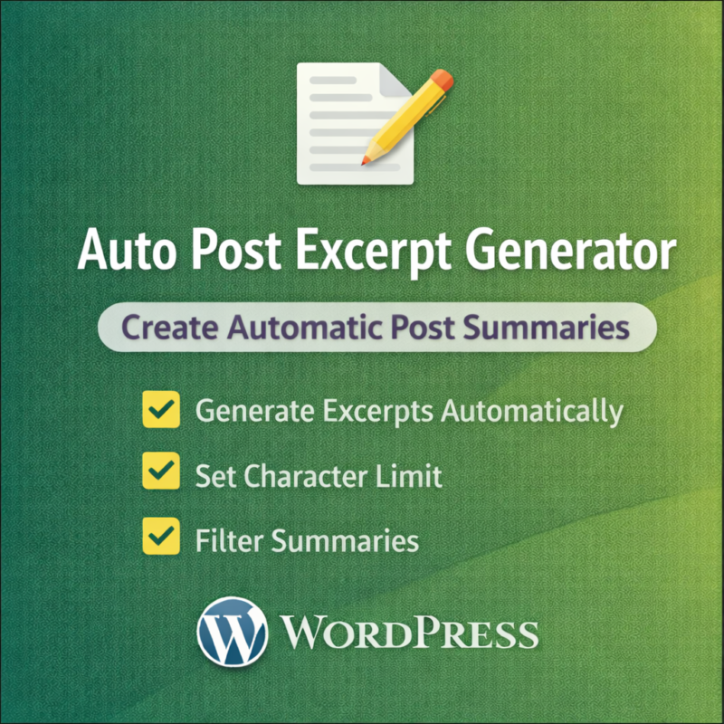 Auto Post Excerpt Generator. Create Automatic Post Summaries