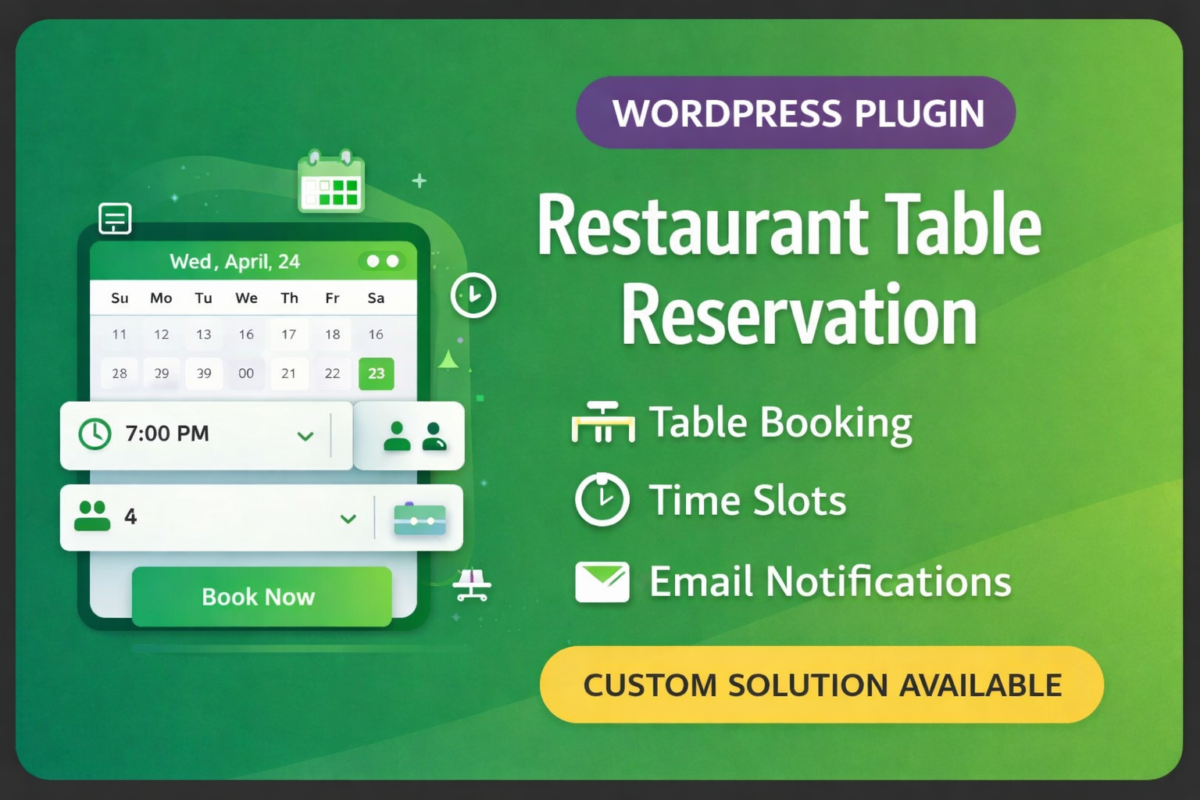 Restaurant Table Reservation Plugin